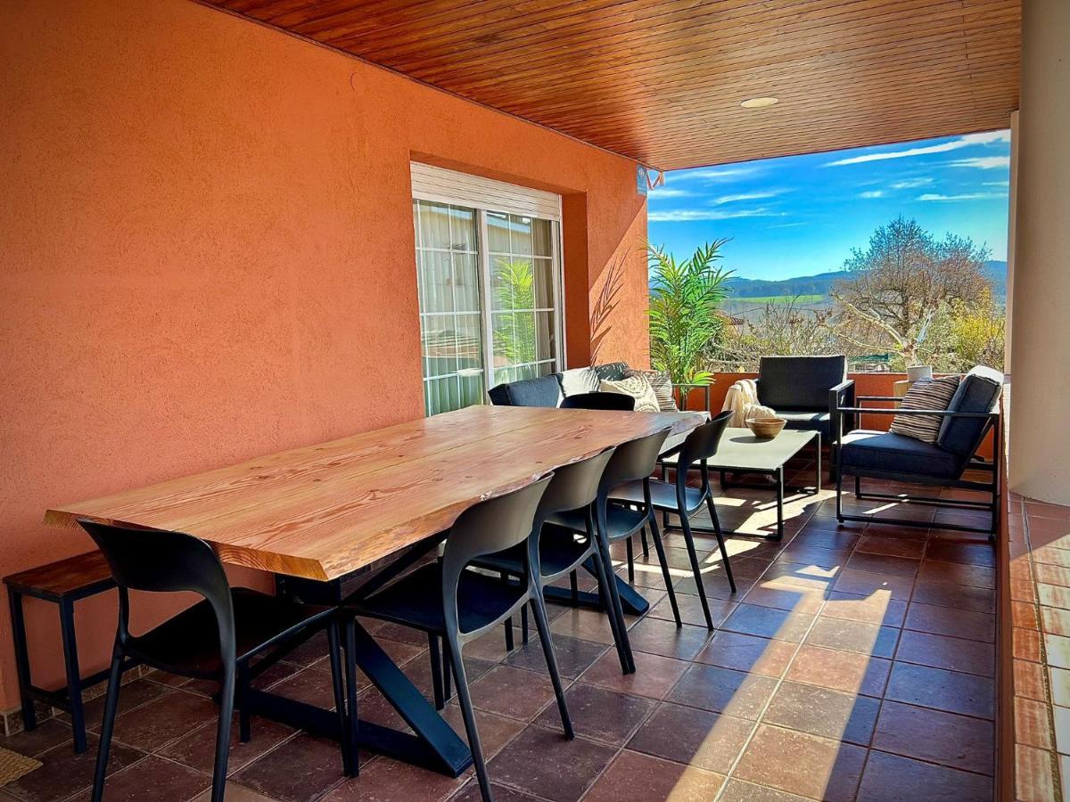 赫罗纳Piscina De Sal Barbacoa Wifi, Parking Gratis, 3 Min Pga Casa El Roble别墅 外观 照片