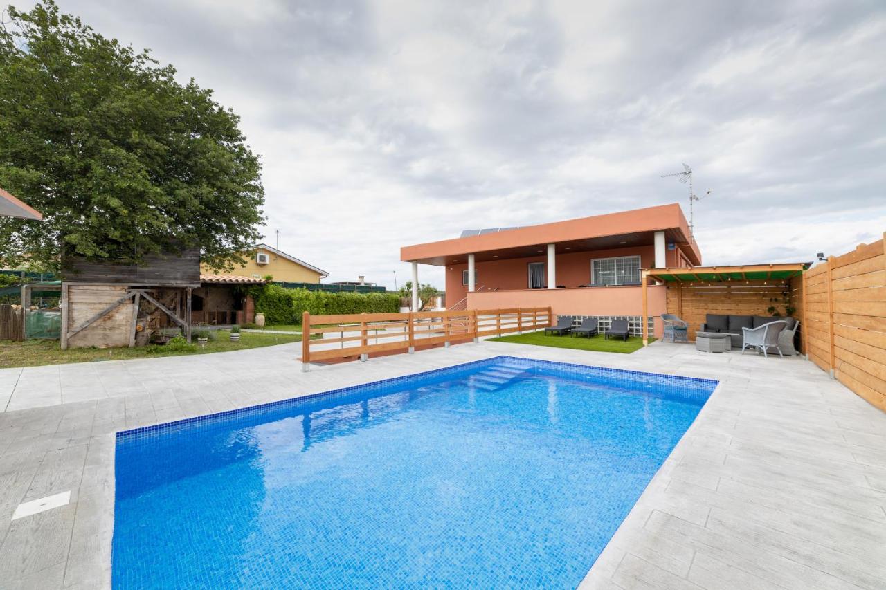 赫罗纳Piscina De Sal Barbacoa Wifi, Parking Gratis, 3 Min Pga Casa El Roble别墅 外观 照片